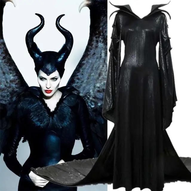 Maleficent 2 Mistress of Evil Dress Angelina Jolie Halloween Cosplay ...