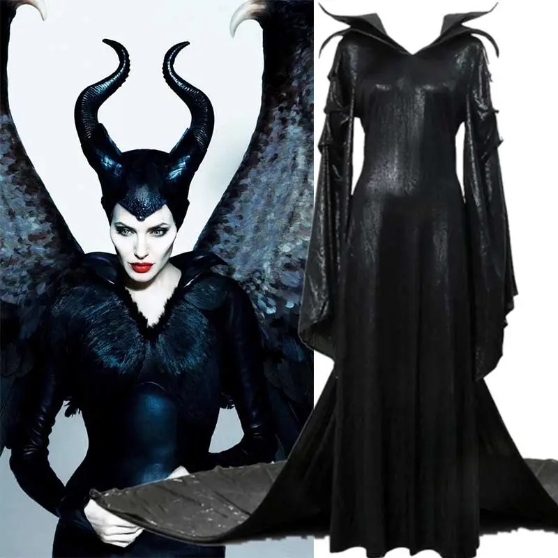 Maleficent 2 Mistress of Evil Dress Angelina Jolie Halloween Cosplay Costume (Ready To Ship) Takerlama