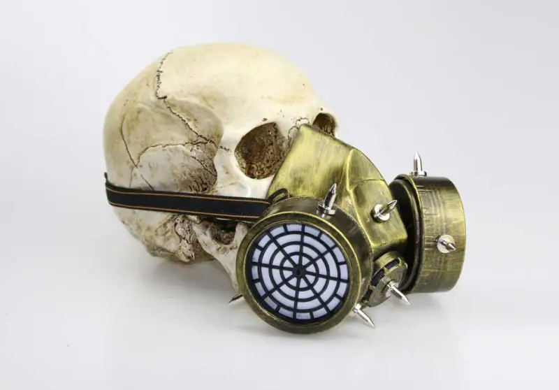 Steampunk Gas Halloween Cosplay Mask With Victorian Goggles for Masquerade