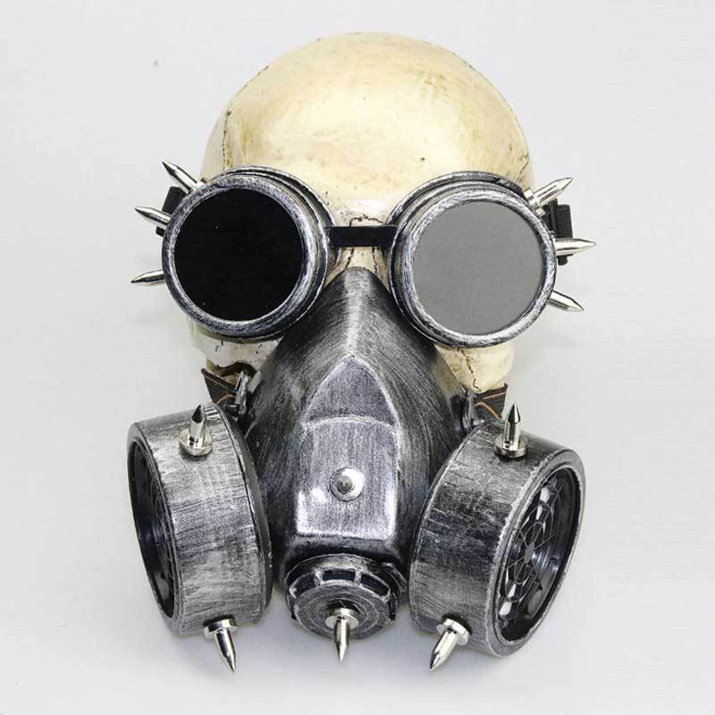 Steampunk Gas Halloween Cosplay Mask With Victorian Goggles for Masquerade