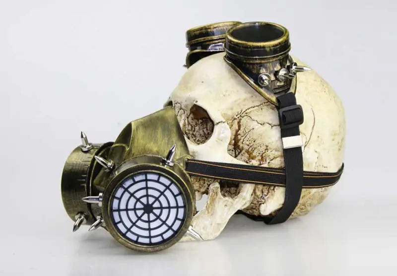 Steampunk Gas Halloween Cosplay Mask With Victorian Goggles for Masquerade