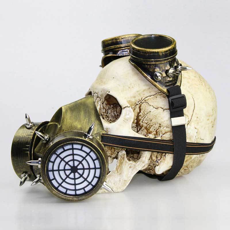 Steampunk Gas Halloween Cosplay Mask With Victorian Goggles for Masquerade