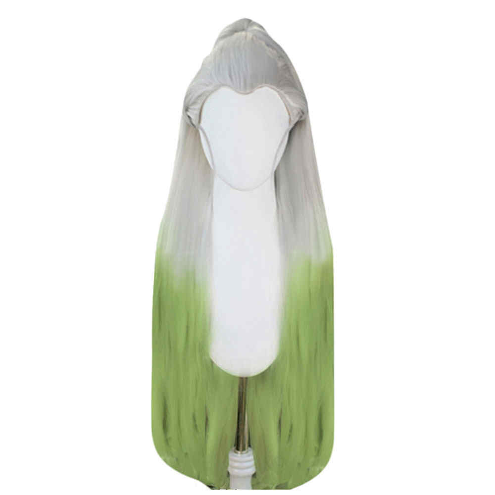 Anime Demon Slayer Kimetsu no Yaiba Daki White Green Hair Wig-Takerlama 