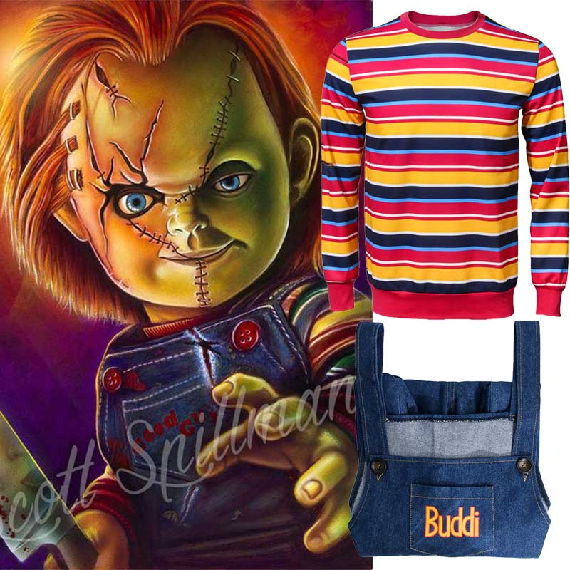 Takerlama Child's Play Buddi Cosplay Costume Chucky Voodoo Halloween Outfits