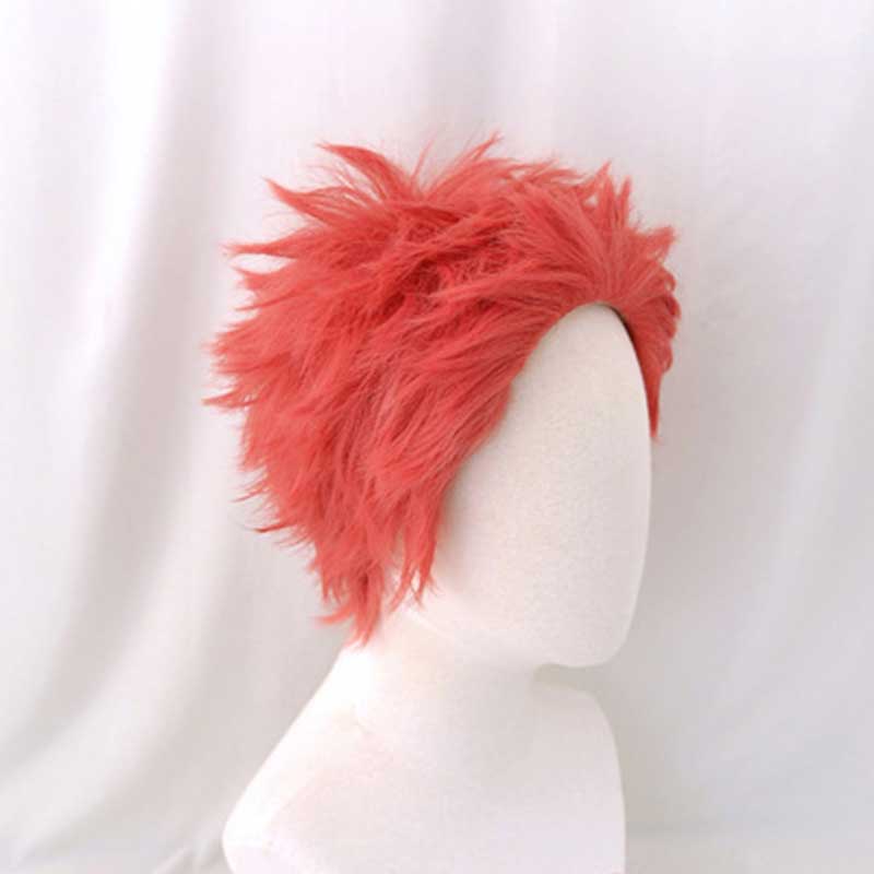 Akaza Short Red Cospaly Wig Hallowee Synthetic Hair Anime Demon Slayer Kimetsu no Yaiba-Takerlama