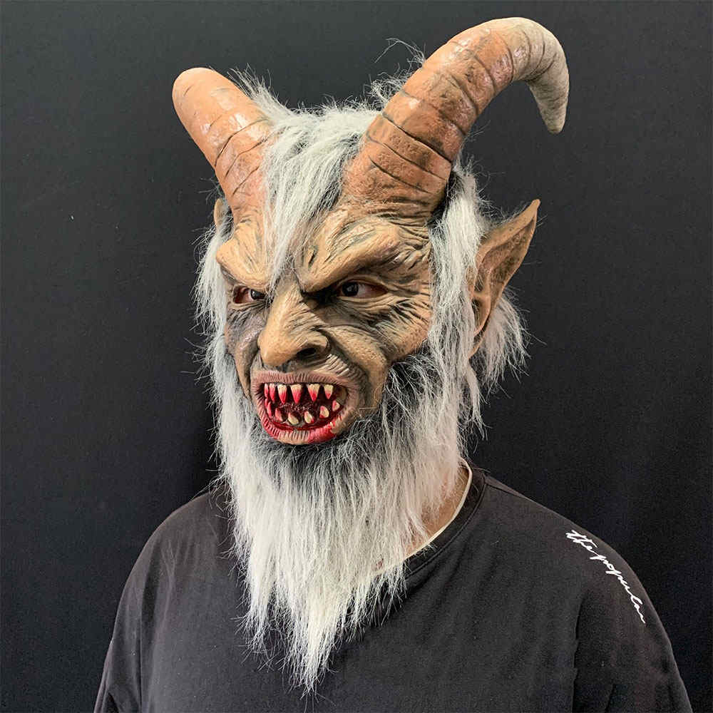 Scary Lucifer Demon Devil Movie Cosplay Horrible Mask Adults Halloween Costume Party Props-Takerlama