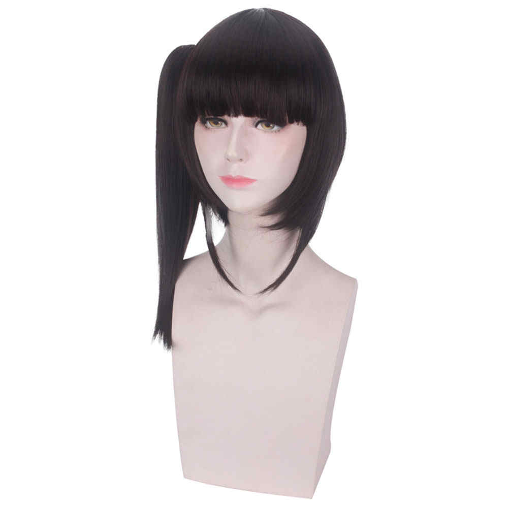 Tsuyuri Kanawo Black Brown Ponytail Halloween Cosplay Wig Anime Demon Slayer:Kimetsu no Yaiba-Takerlama