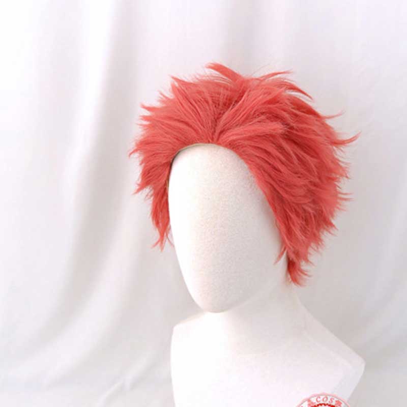 Akaza Short Red Cospaly Wig Hallowee Synthetic Hair Anime Demon Slayer Kimetsu no Yaiba-Takerlama