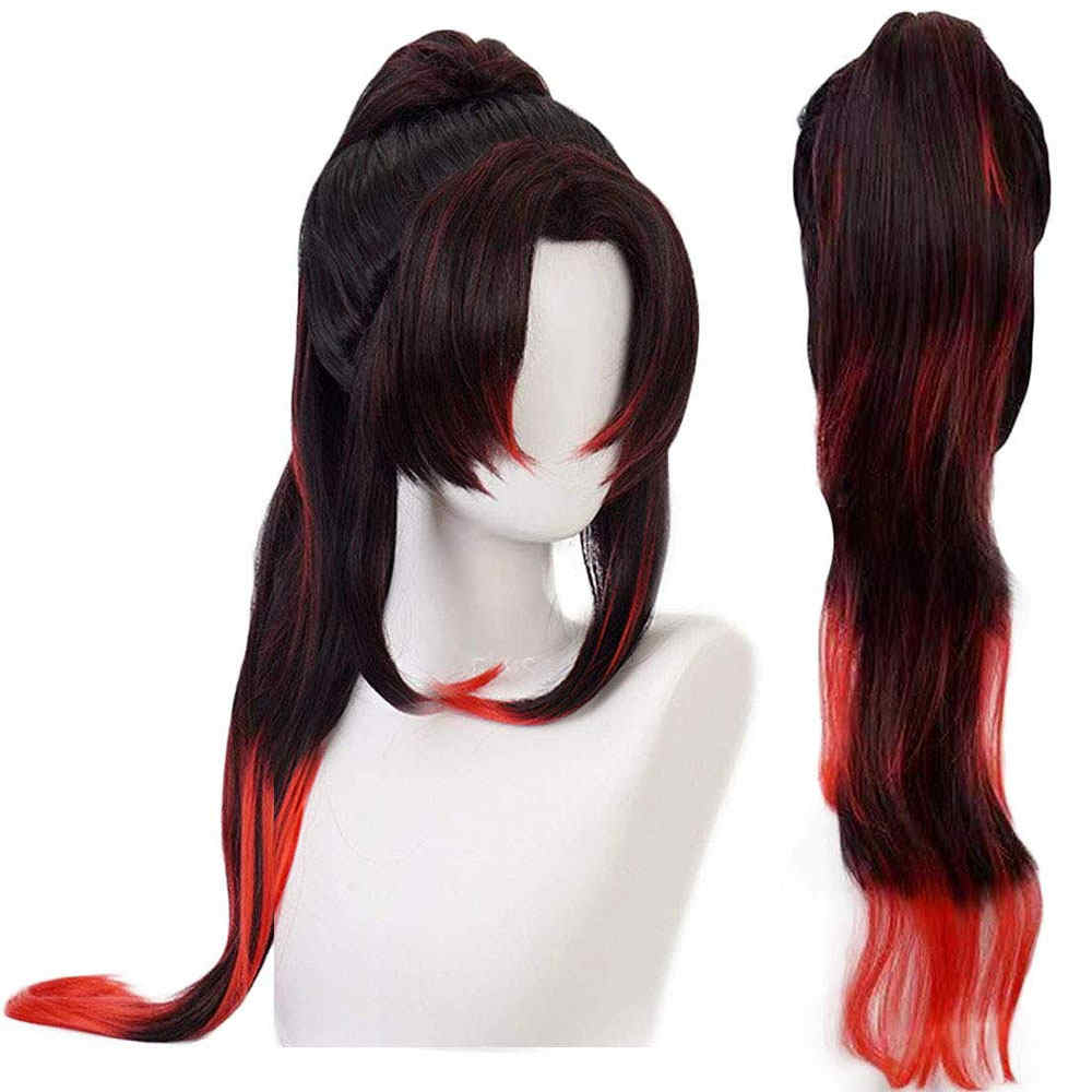 Kokushibou Cosplay Costume Wigs Anime Demon Slayer Kimetsu No Yaiba-Takerlama