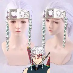 Anime Cosplay Wig Uzui Tengen Silver Hair Demon Slayer Kimetsu No Yaiba