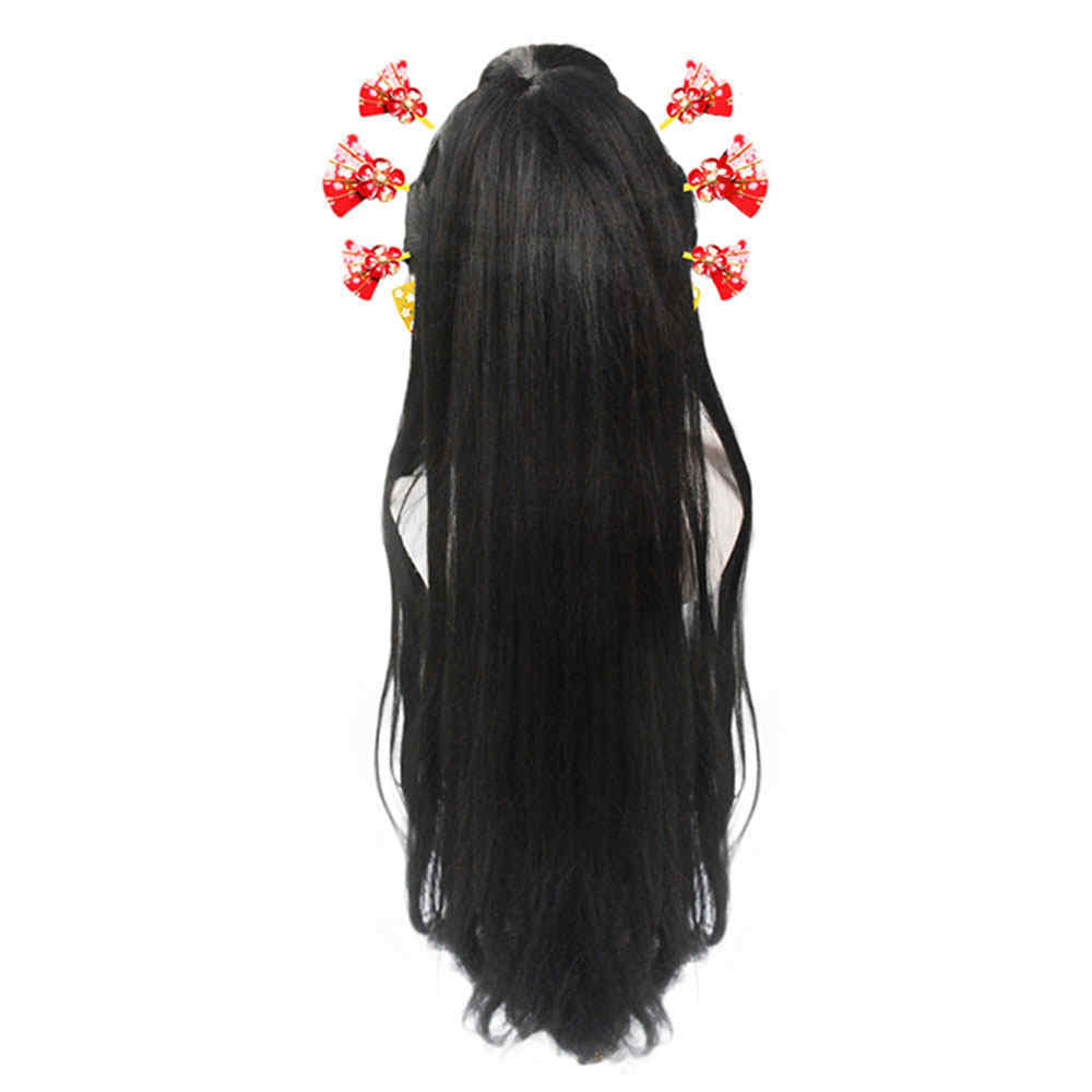 Daki Cosplay Black Wig Demon Slayer Kimetsu No Yaiba Hair With Cap