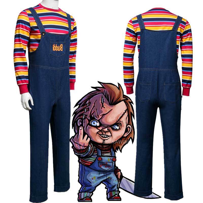 Child's Play Buddi Men Cosplay Costume Chucky Voodoo Halloween Outfits