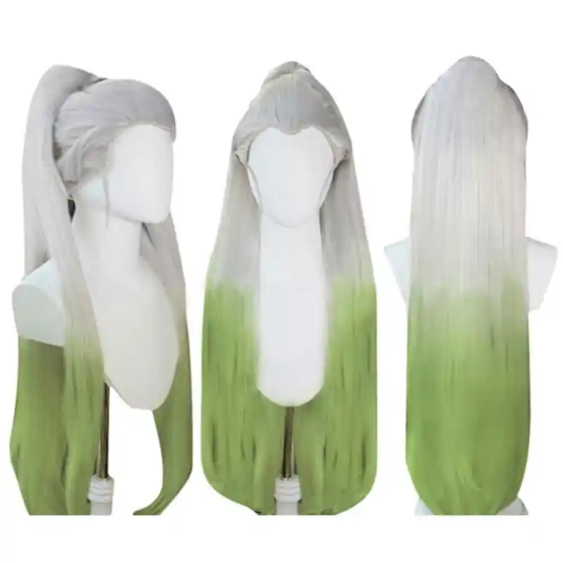 Daki White Green Wig Hair Anime Demon Slayer Kimetsu no Yaiba Wig