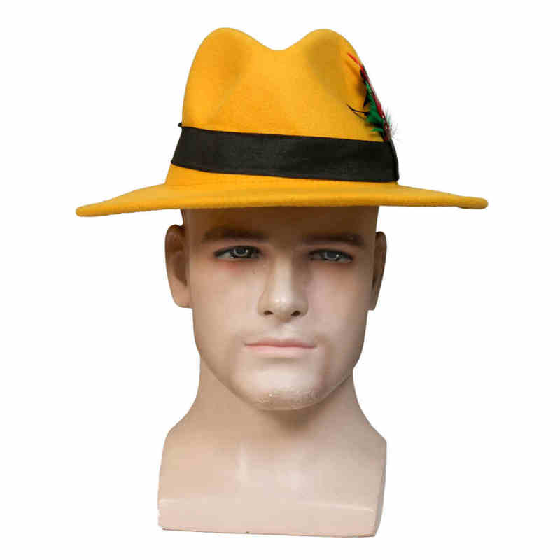 The Mask Halloween Costume Jim Carrey Men Yellow Coat Hat Pants Takerlama(Ready To Ship)