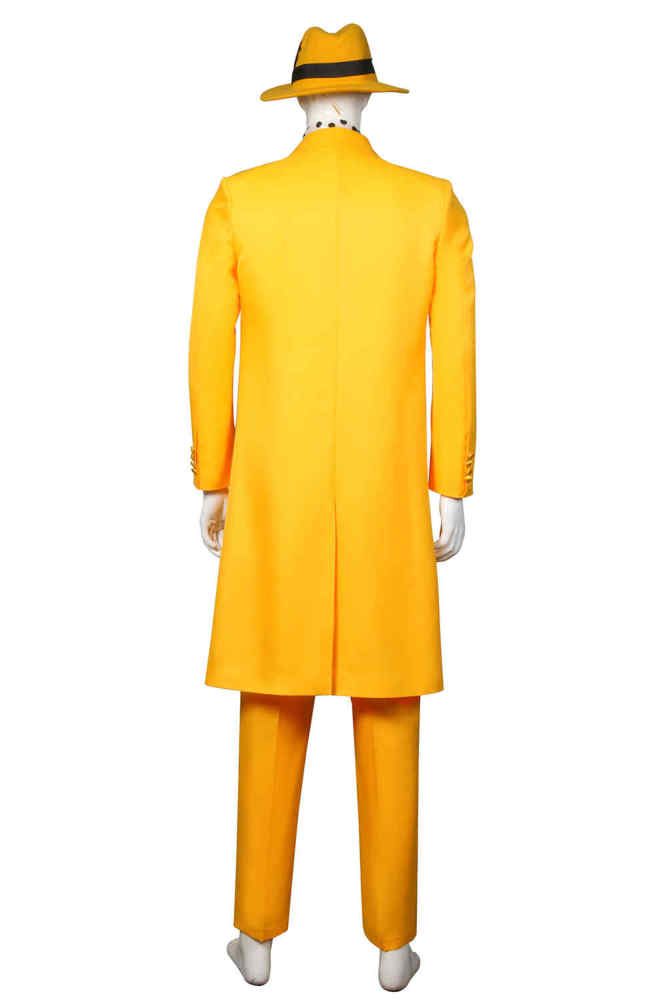 The Mask Halloween Costume Jim Carrey Men Yellow Coat Hat Pants Takerlama(Ready To Ship)