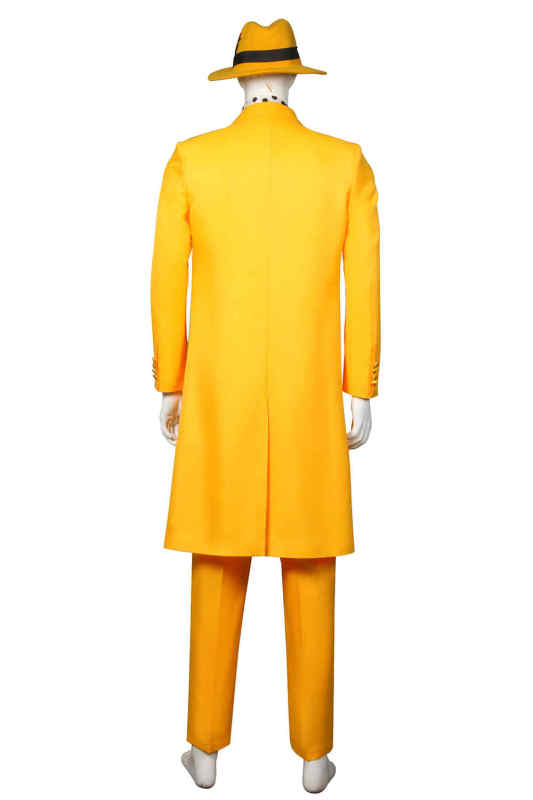 The Mask Halloween Costume Jim Carrey Men Yellow Coat Hat Pants Takerlama(Ready To Ship)