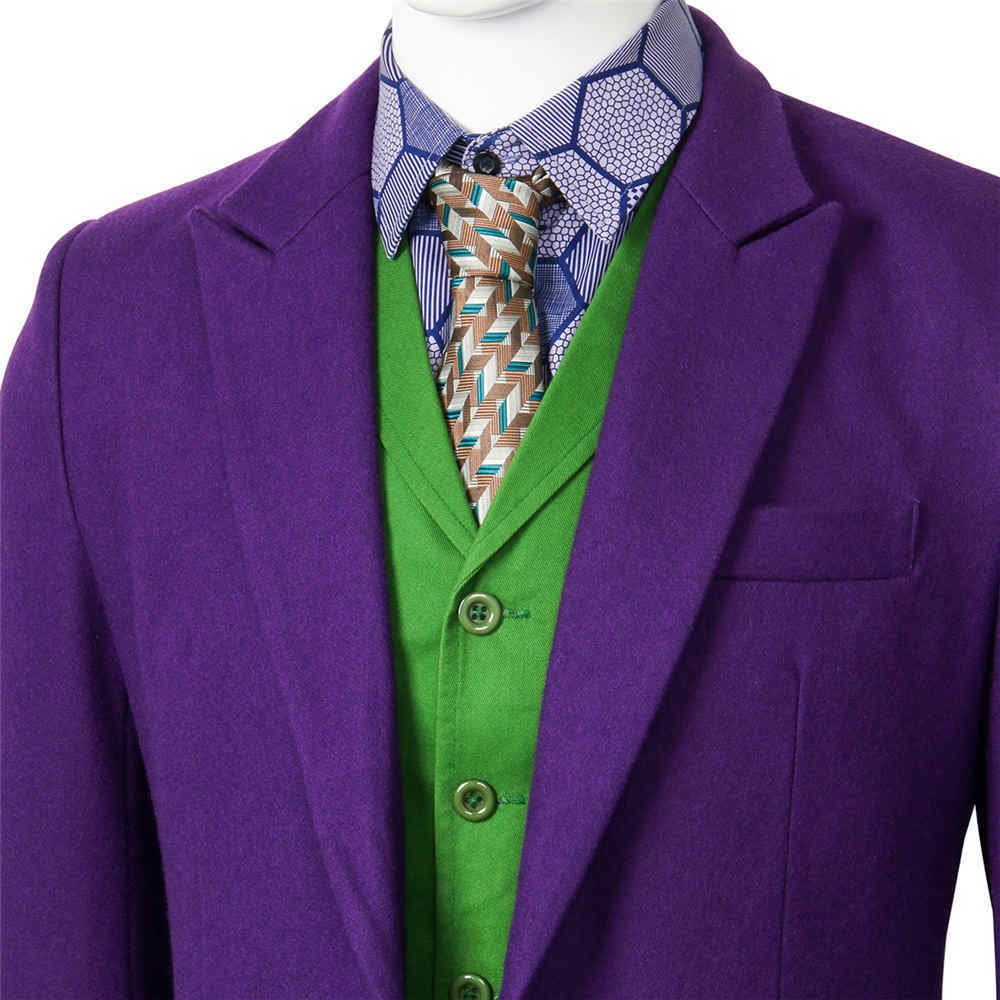 Heath Ledger Joker Halloween Costume Batman Dark Knight Rise Purple Outfits In Stock Takerlama
