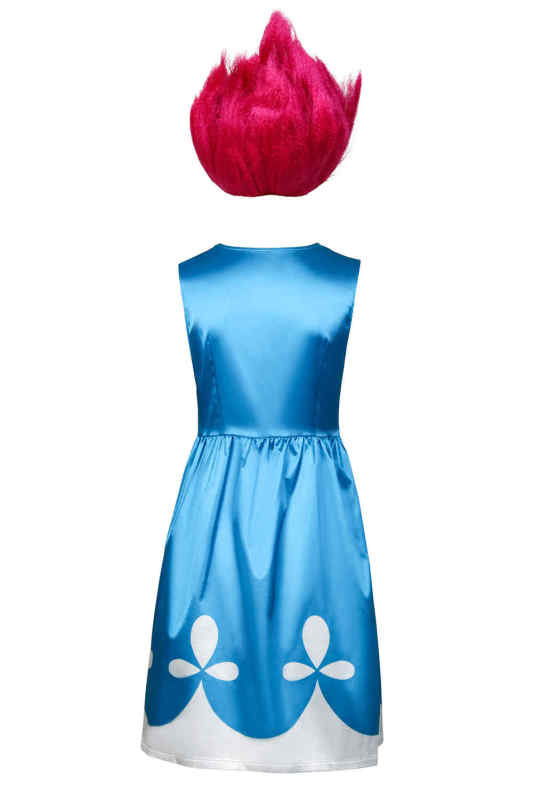 Trolls Poppy Dress Wig Women Halloween Cosplay Costume  (Ready To Ship)