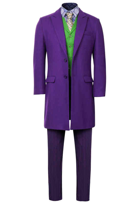 Heath Ledger Joker Halloween Costume Batman Dark Knight Rise Purple Outfits In Stock Takerlama