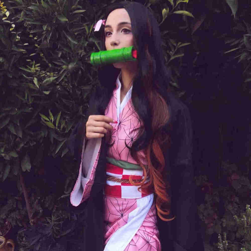 Adults Demon Slayer Kimetsu no Yaiba Nezuko Kamado Women Kimono Halloween Cosplay Costume