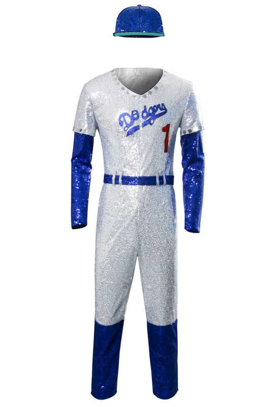 Rocketman Elton John Cosplay Dodgers Baseball Jumpsuit Men Costume （Ready To Ship）