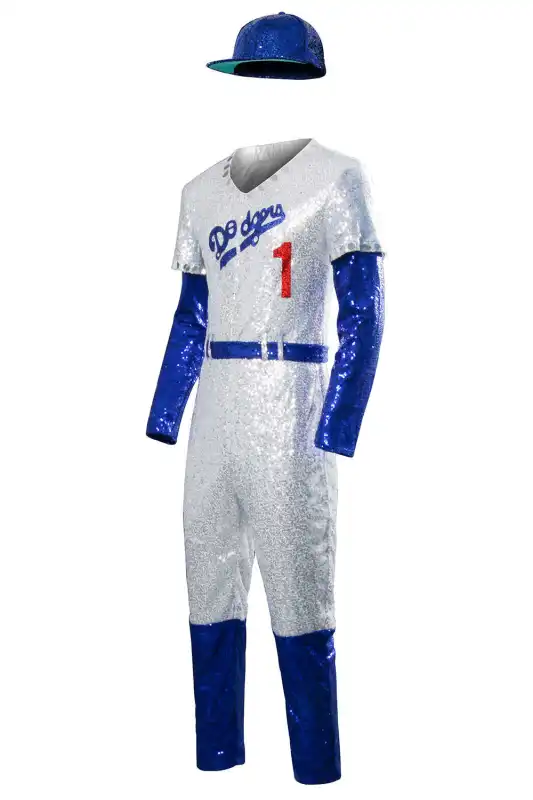 Rocketman Elton John Cosplay Dodgers Baseball Jumpsuit Men Costume （Ready To Ship）