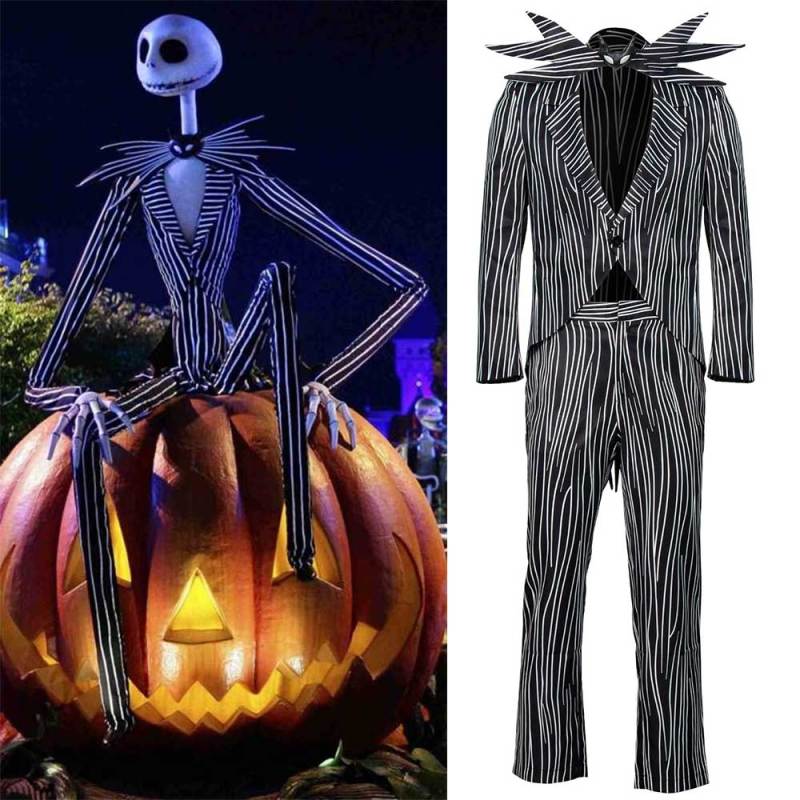 Adult Jack Skellington Pumpkin King Halloween Costume Plus Size The Nightmare Before Christmas (Ready To Ship) Takerlama