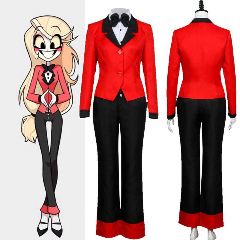 Anime Hazbin Hotel Charlie Red Cosplay Costume Charlotte Magne Uniform