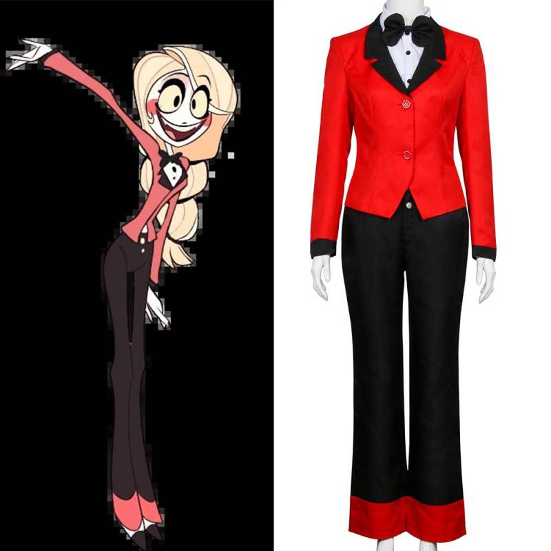 Anime Hazbin Hotel Charlie Red Cosplay Costume Charlotte Magne Uniform