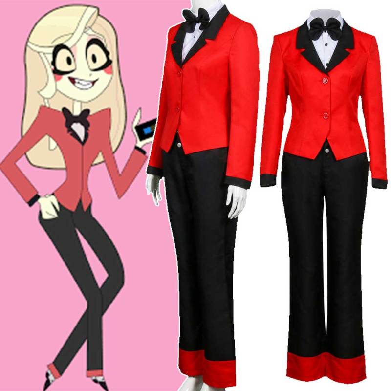 Anime Hazbin Hotel Charlie Red Cosplay Costume Charlotte Magne Uniform