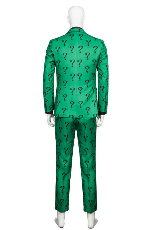 Adult Riddler Edward Nigma Nashton Cosplay Costume Men Halloween Uniform