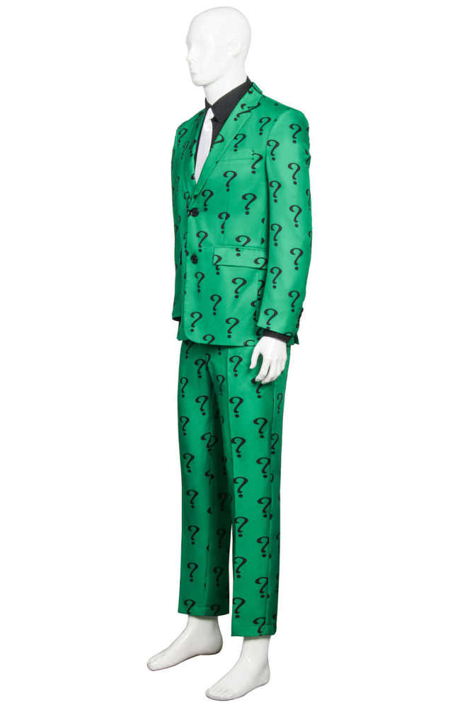 Adult Riddler Edward Nigma Nashton Cosplay Costume Men Halloween Uniform