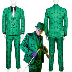 Adult Riddler Edward Nigma Nashton Cosplay Costume Men Halloween Uniform