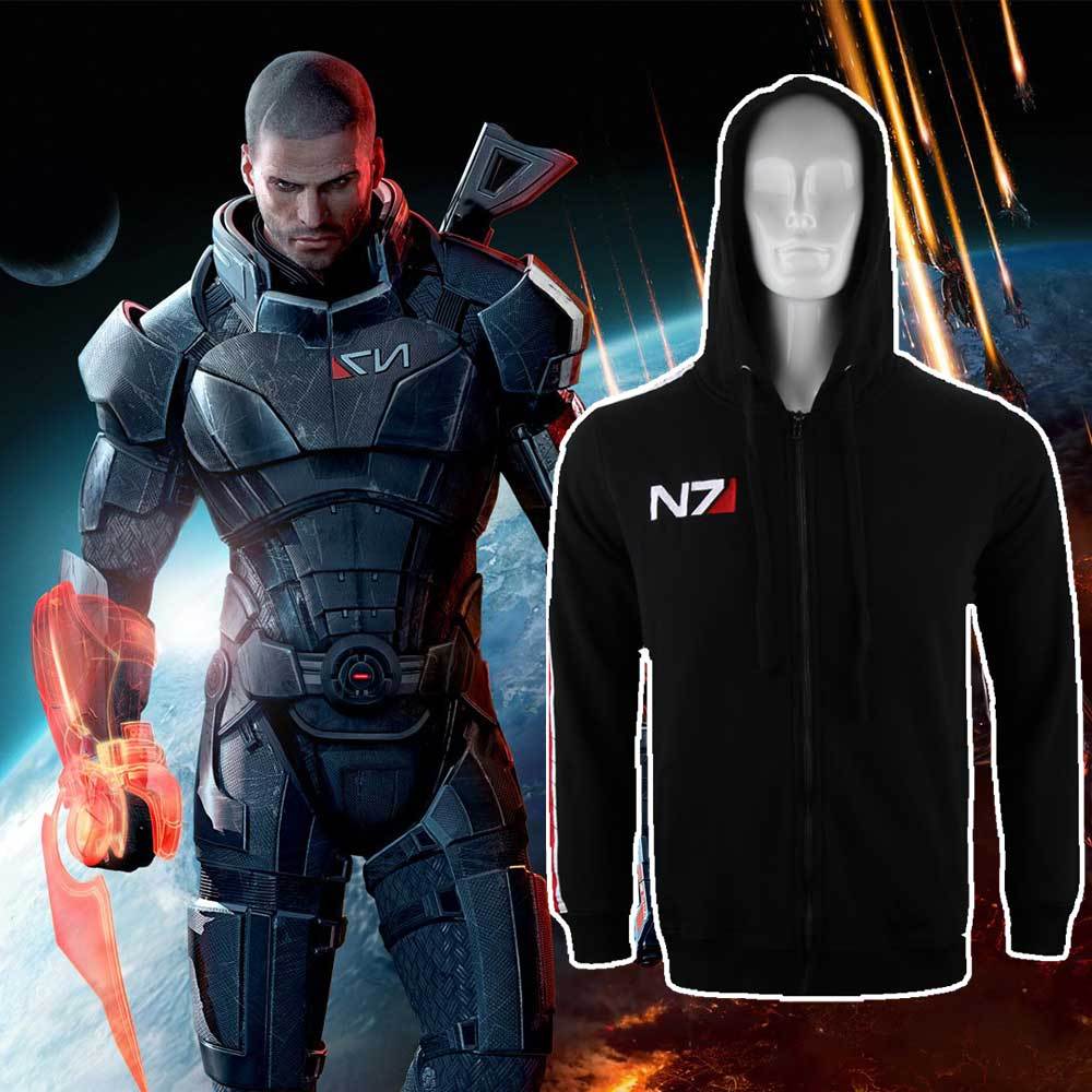 Mass Effect 3 N7 Paragon Men's Zip-Up Hoodie Sweatshirt In Stock Takerlama