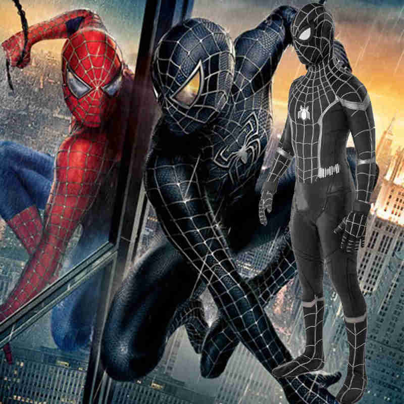 Black Spider-Man Homecoming Superhero Suit Adult Kids