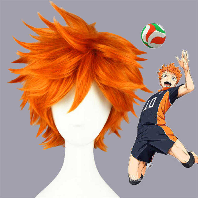 Anime Haikyuu Hinata Shoyo Halloween Cosplay Costume Wig Hair