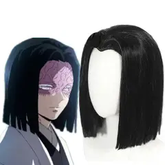 Demon Slayer: Kimetsu No Yaiba Ubuyashiki Kagaya Black Cosplay Wig