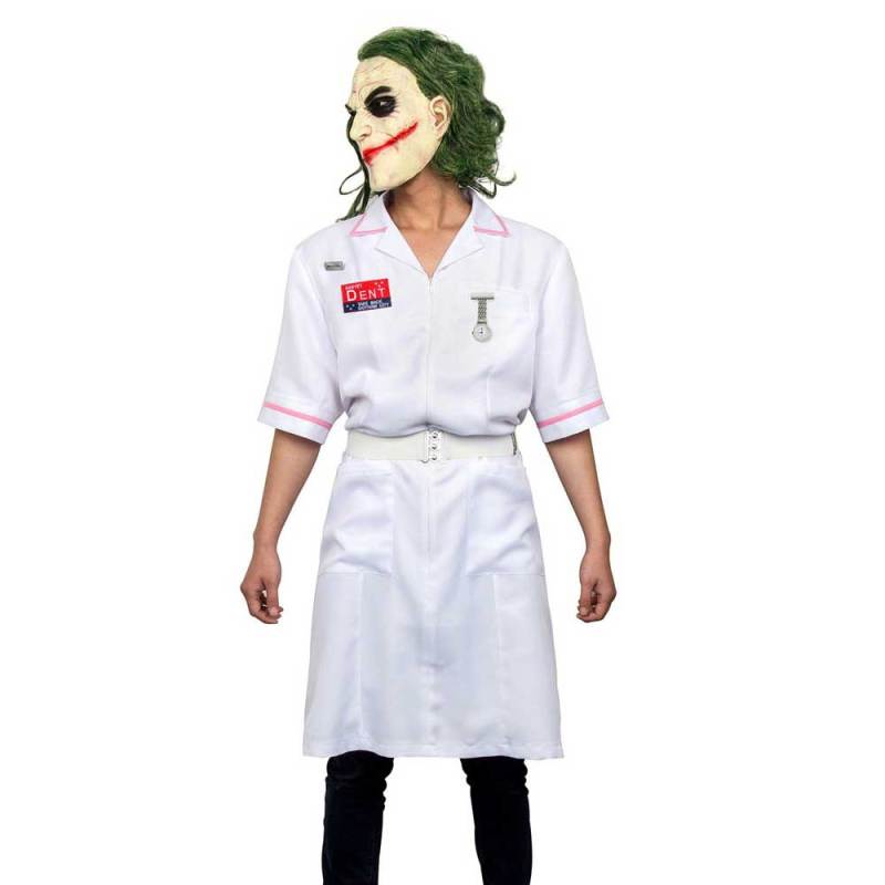 Joker Nurse.Dress Heath Ledger Cosplay Costume With Mask Wig Batman Dark Knight Takerlama (Ready To Ship)