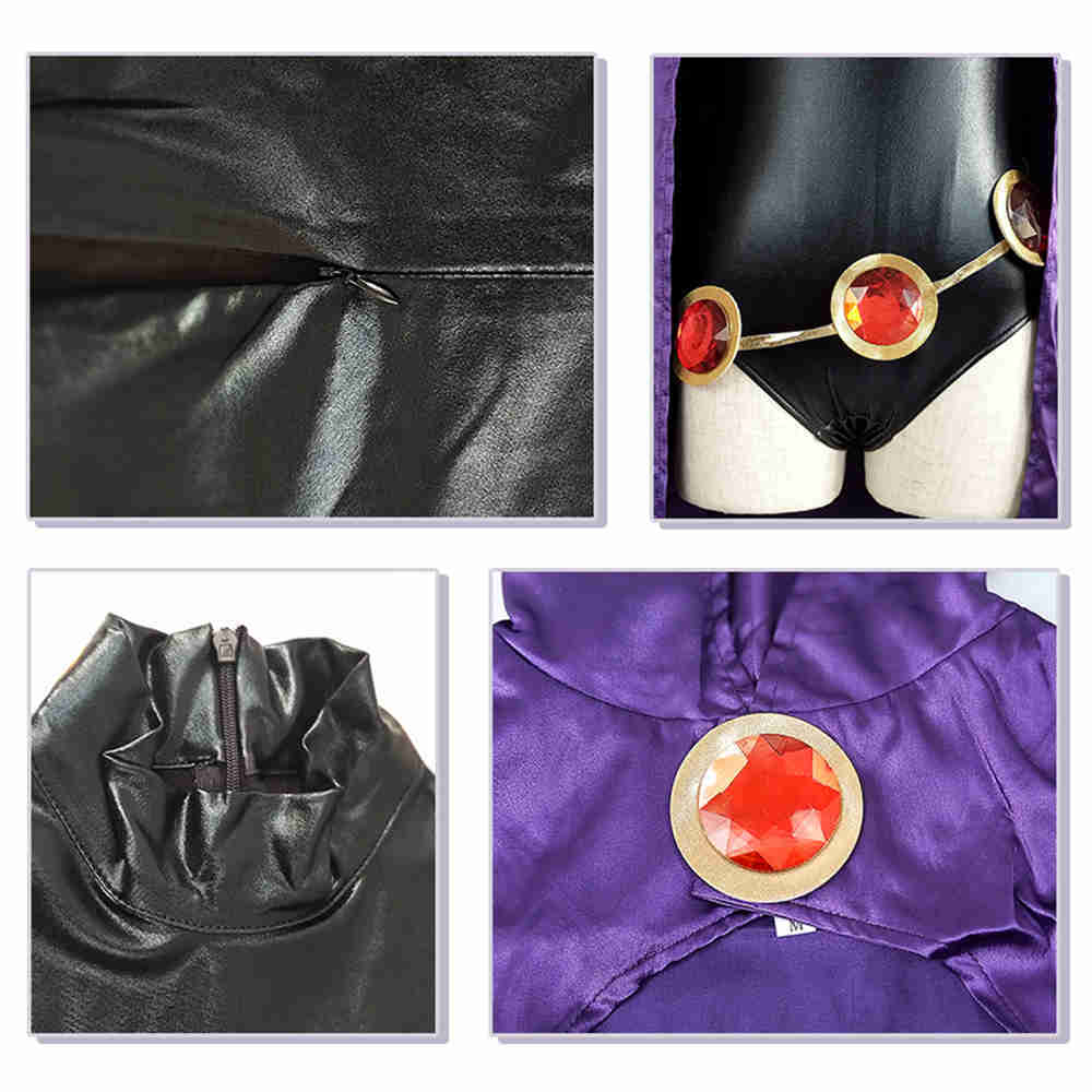 Teen Titans Raven Costume Women Teenager Halloween Superhero Cosplay Cloak