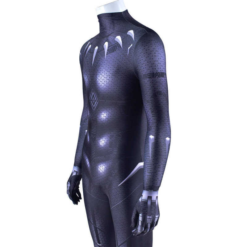 Black Panther T'Challa Halloween Cosplay Costume Men Kids