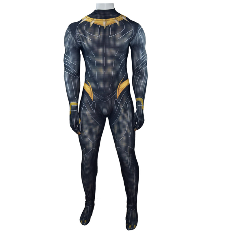 Black Panther Costume T'Challa Halloween Cosplay Outfits With Latex Mask