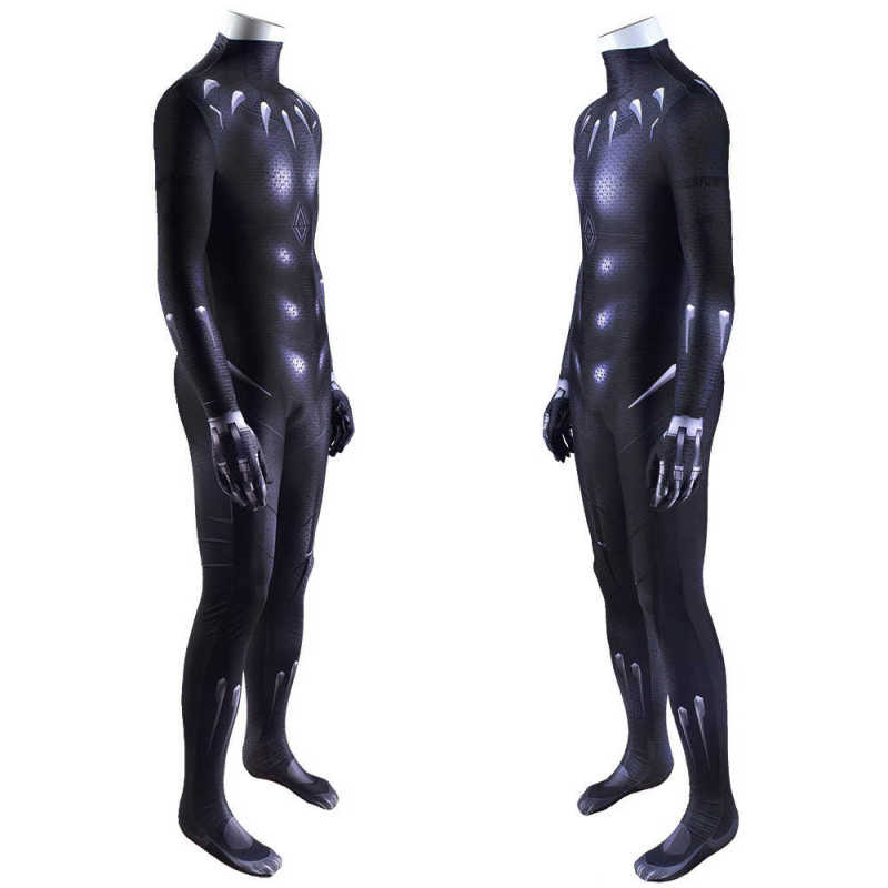 Black Panther T'Challa Halloween Cosplay Costume Men Kids