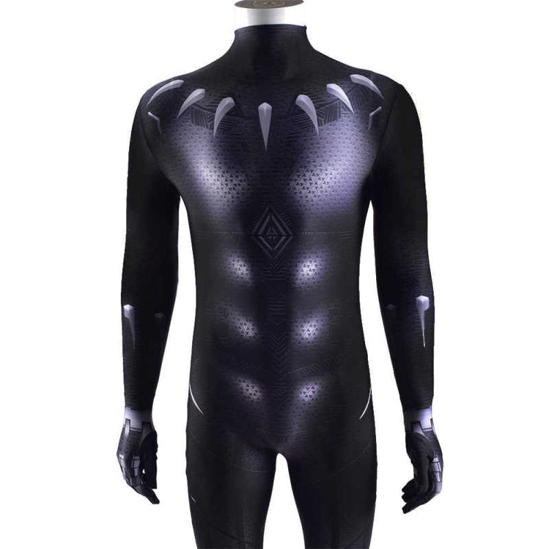 Black Panther T'Challa Halloween Cosplay Costume Men Kids