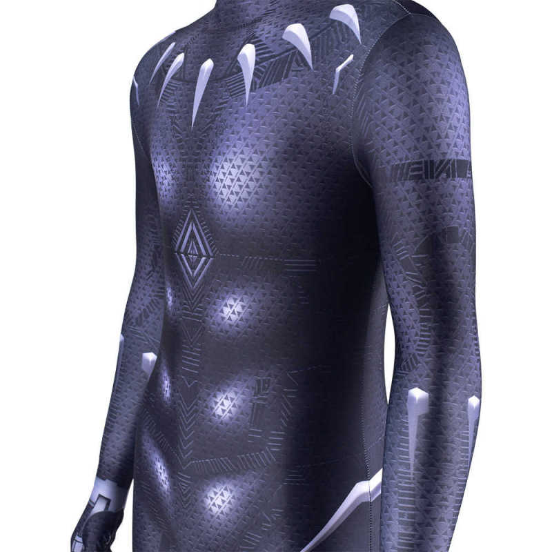 Black Panther T'Challa Halloween Cosplay Costume Men Kids