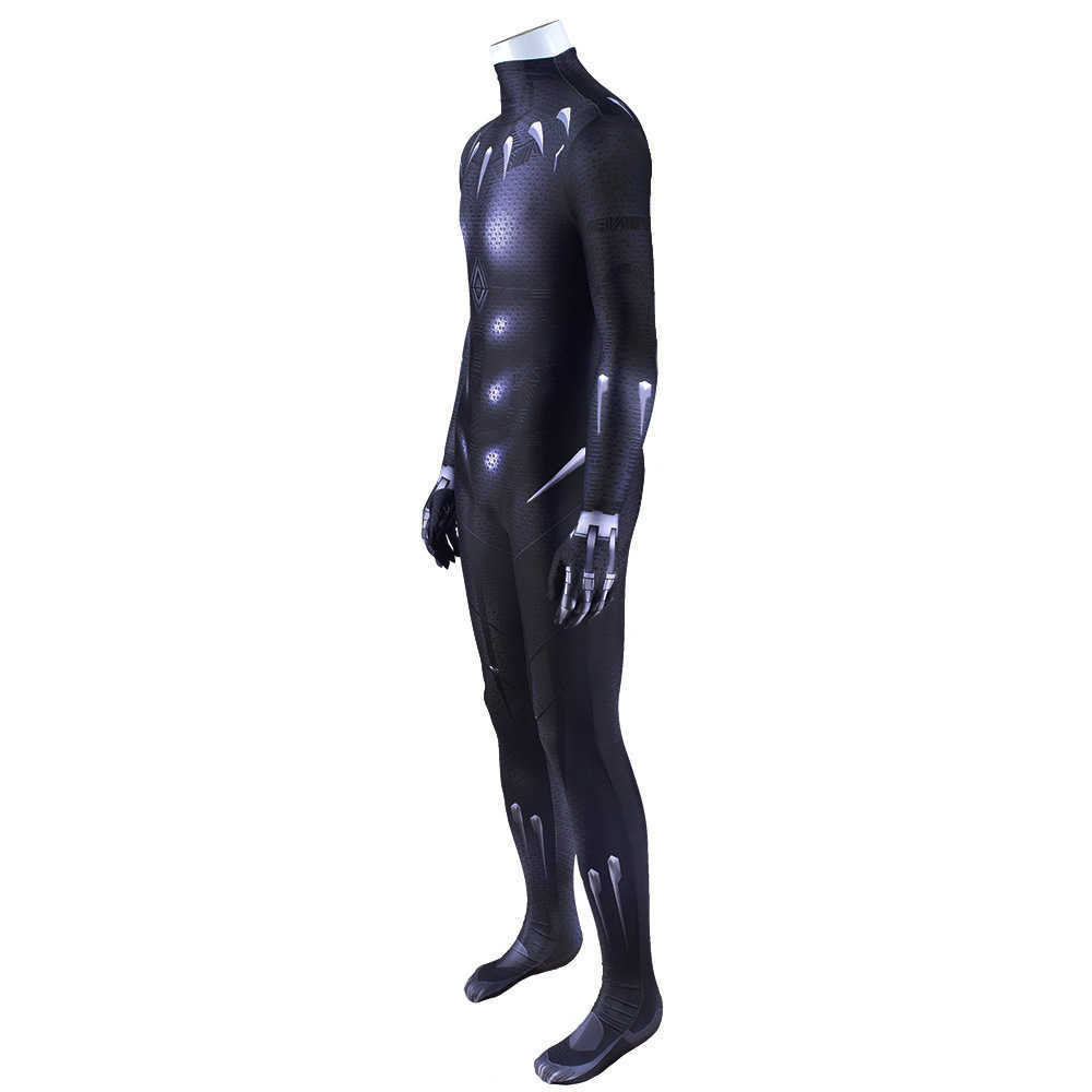 Black Panther T'Challa Halloween Cosplay Costume Men Kids