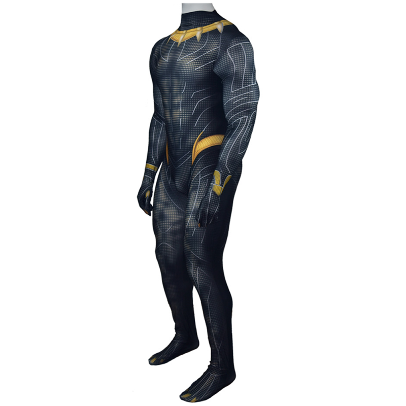 Black Panther Costume T'Challa Halloween Cosplay Outfits With Latex Mask