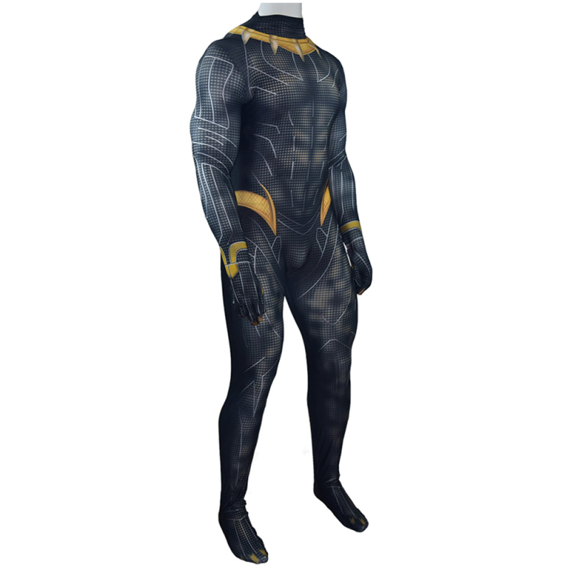 Black Panther Costume T'Challa Halloween Cosplay Outfits With Latex Mask