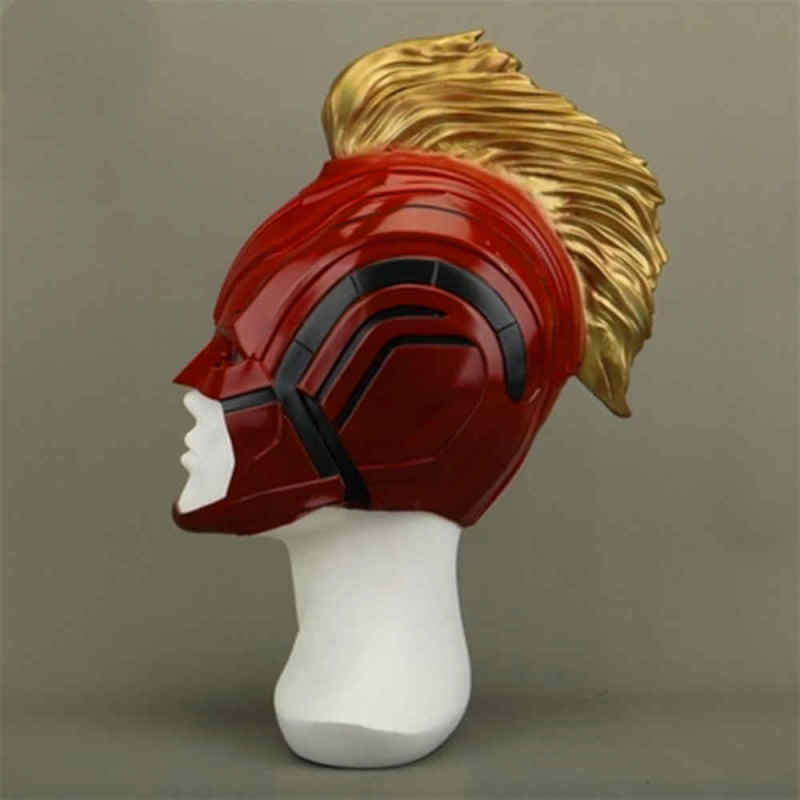 Captain Marvel Helmet Carol Danvers Cosplay PVC Red Green Mask（In Stock）