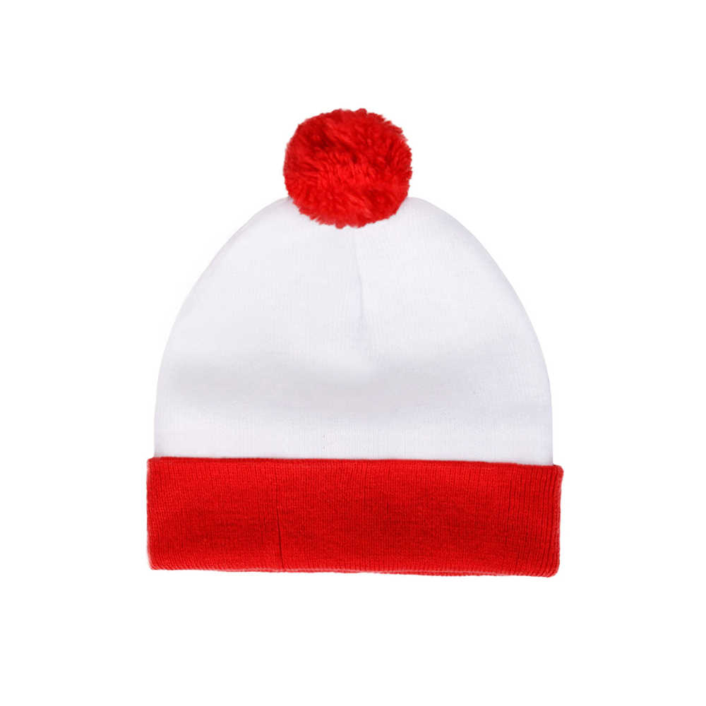 Where's Wally Waldo 2 Pack Pom Pom Cuff Beanie Hats Christmas Gifts-Takerlama