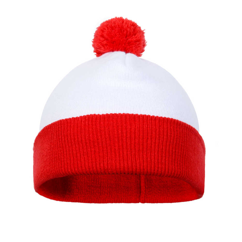 Where's Wally Waldo 2 Pack Pom Pom Cuff Beanie Hats Christmas Gifts-Takerlama